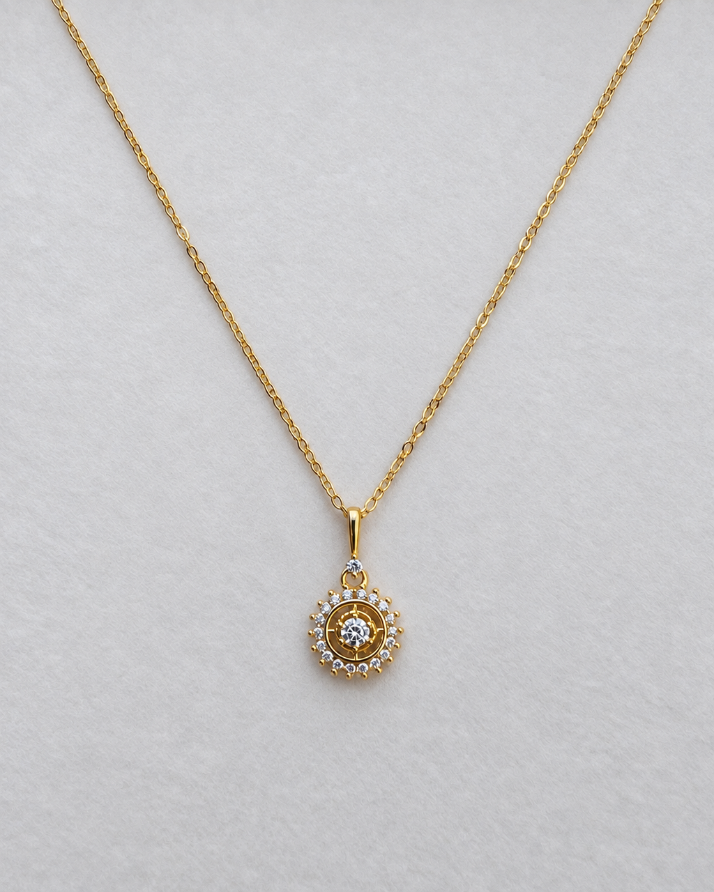 Celeste Halo Pendant Necklace