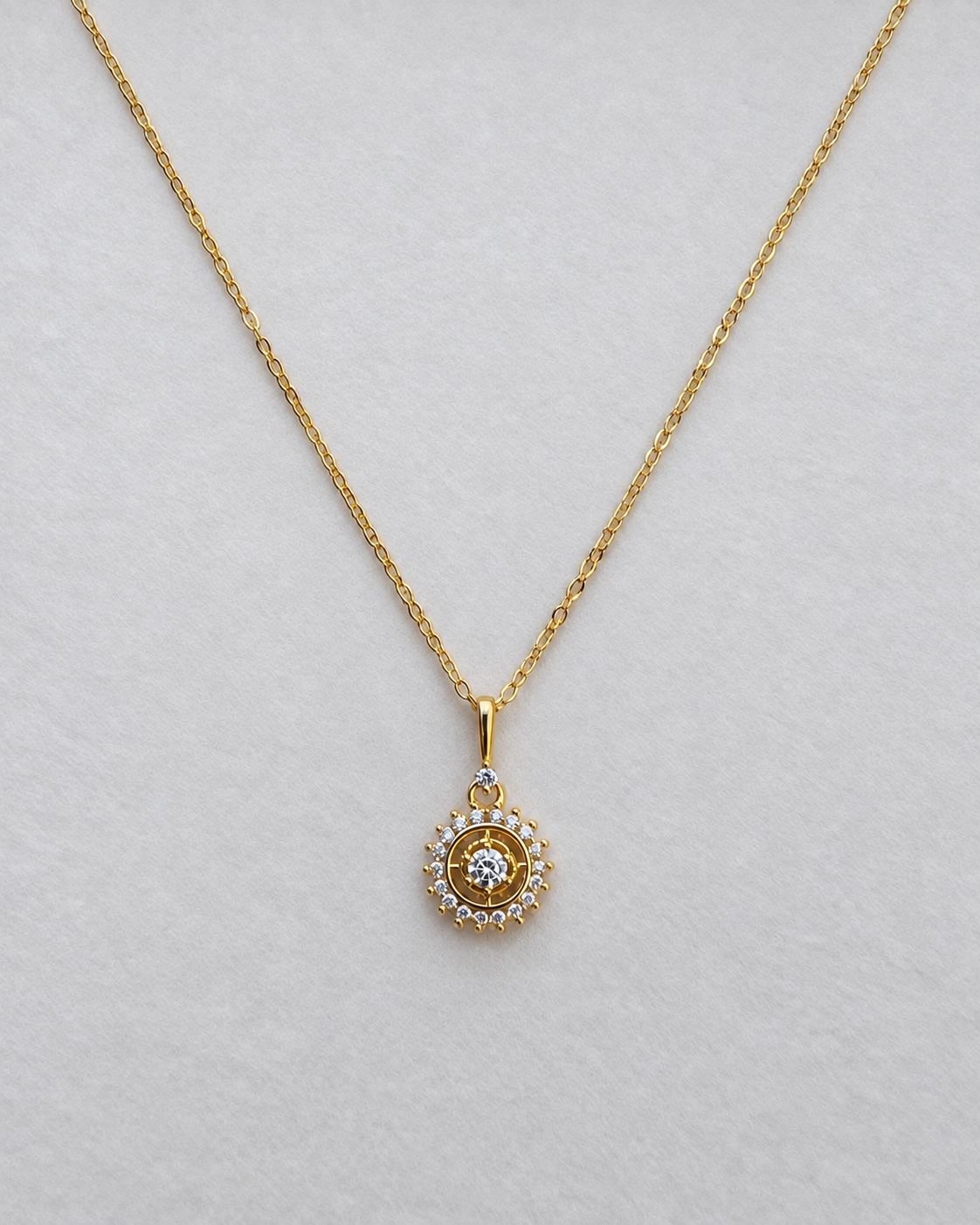 Celeste Halo Pendant Necklace