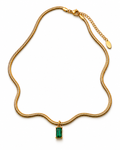Emerald Baguette Pendant Necklace